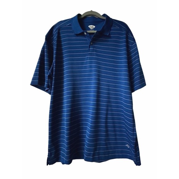 Callaway Men's Blue Stripe Golf Shirt Short Sleeve Size XXL - Picture 1 of 8